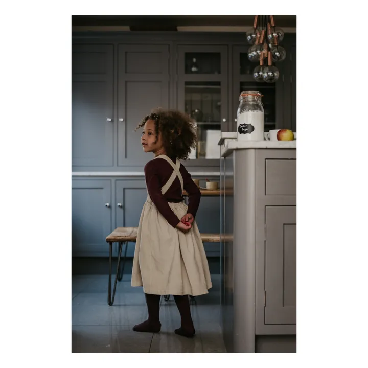 The Simple Folk Collants Coton Bio Côtelés | Prune