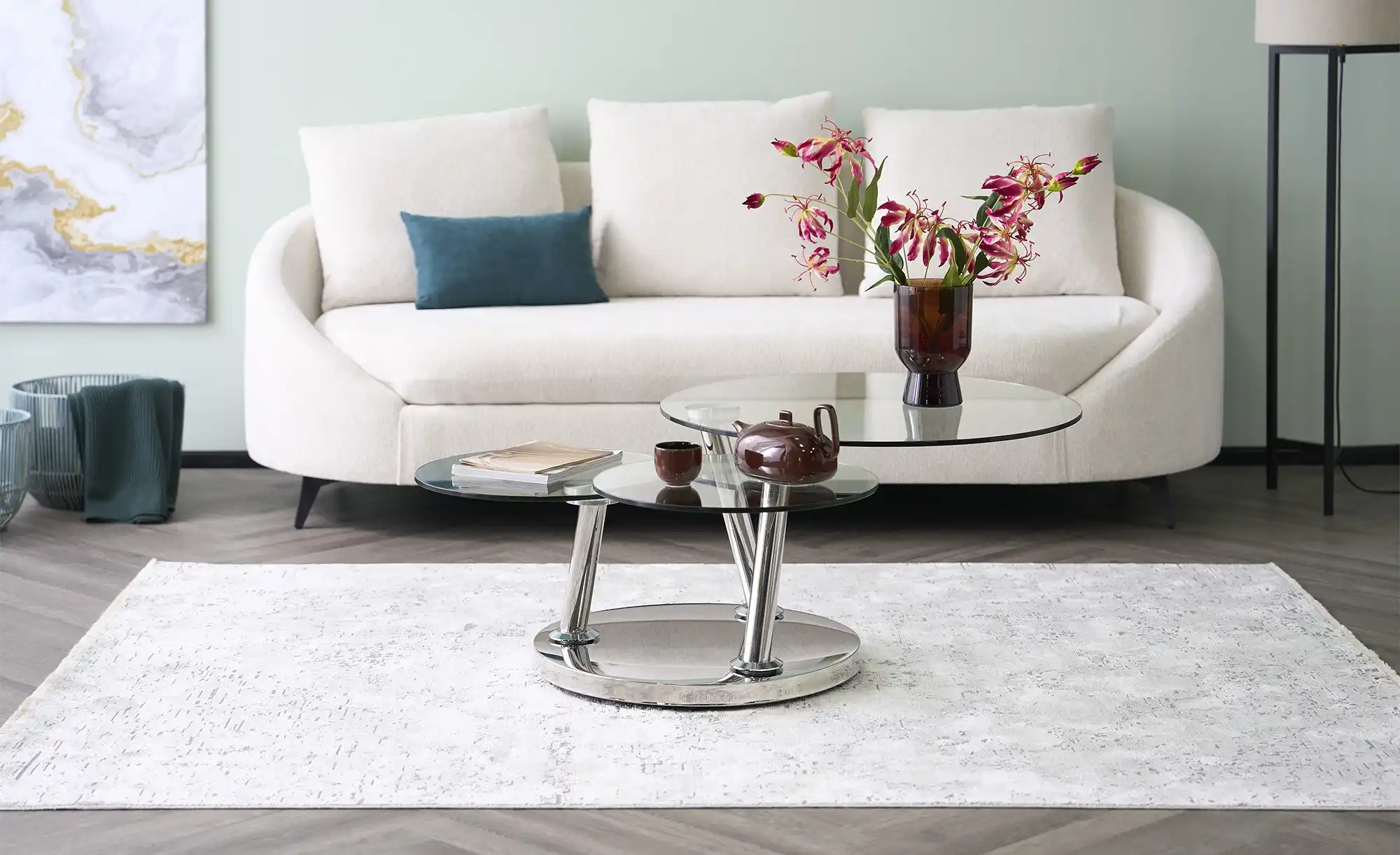 Couchtisch mit drehbaren Tischplatten Conigli