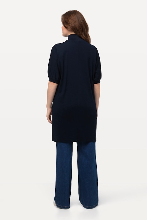 Longshirt, Eggshape, Rollkragen, Halbarm, Biobaumwolle