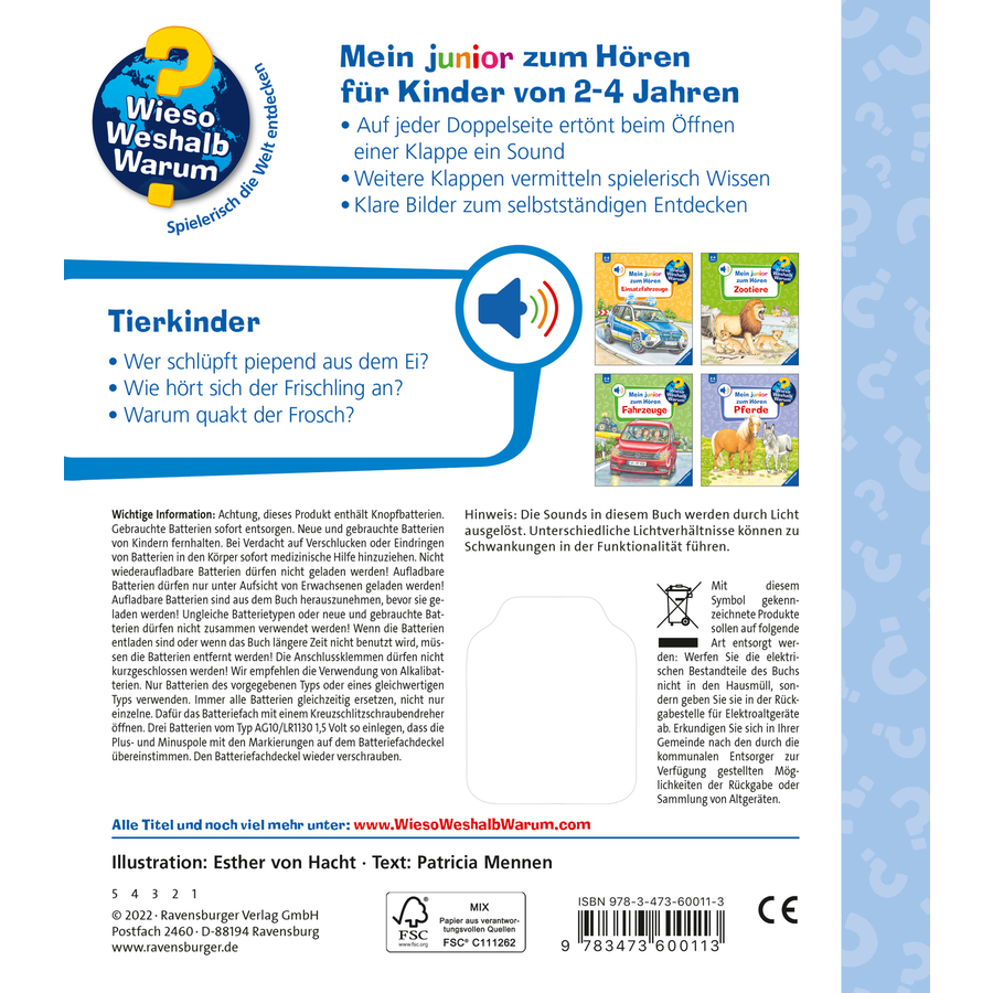 Ravensburger Wieso? Weshalb? Warum? Mein junior zum Hören: Tierkinder - Band 6