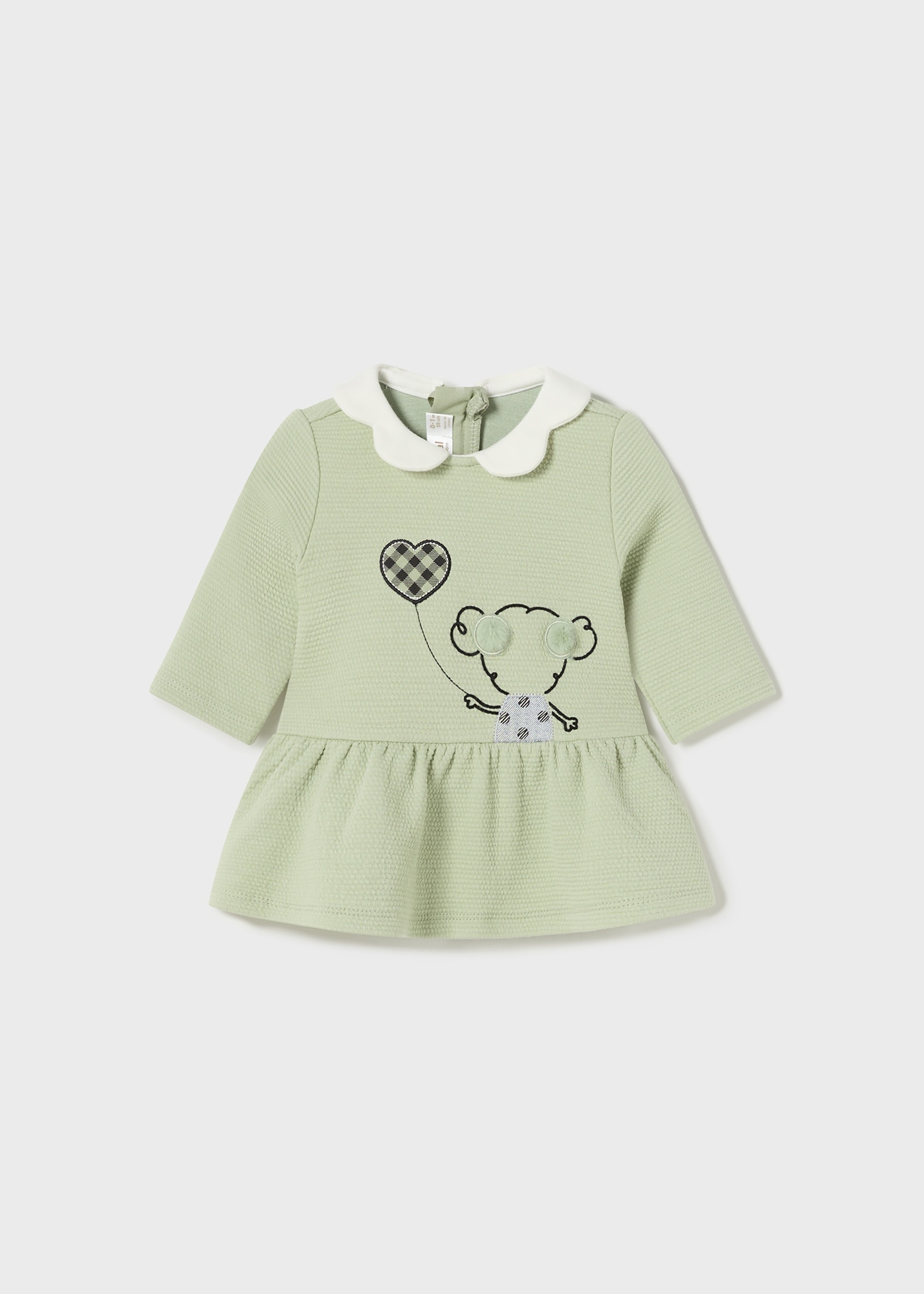 Vestido com efeito acolchoado para recém-nascidos