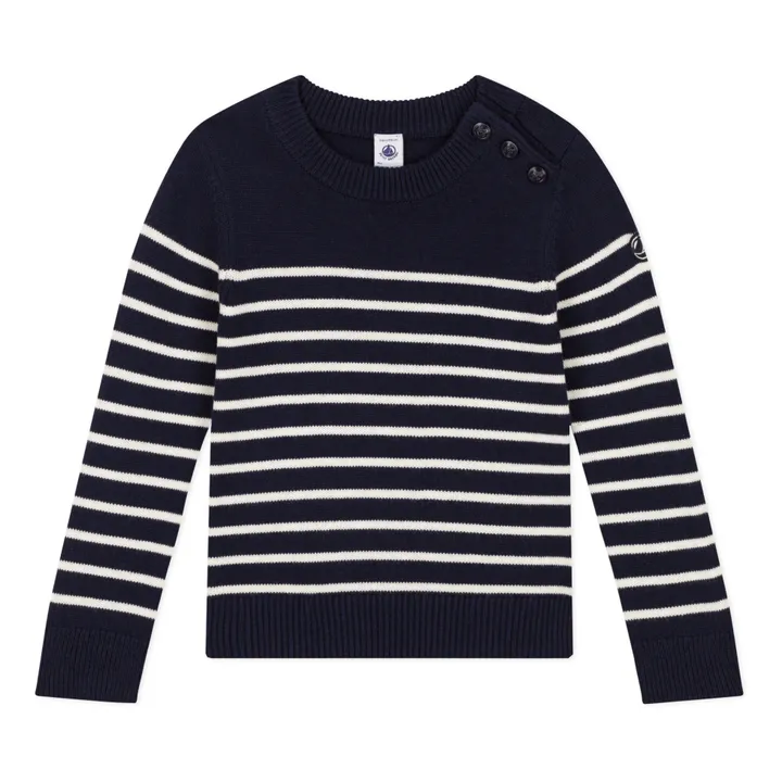 Petit Bateau Pull en Laine | Bleu marine