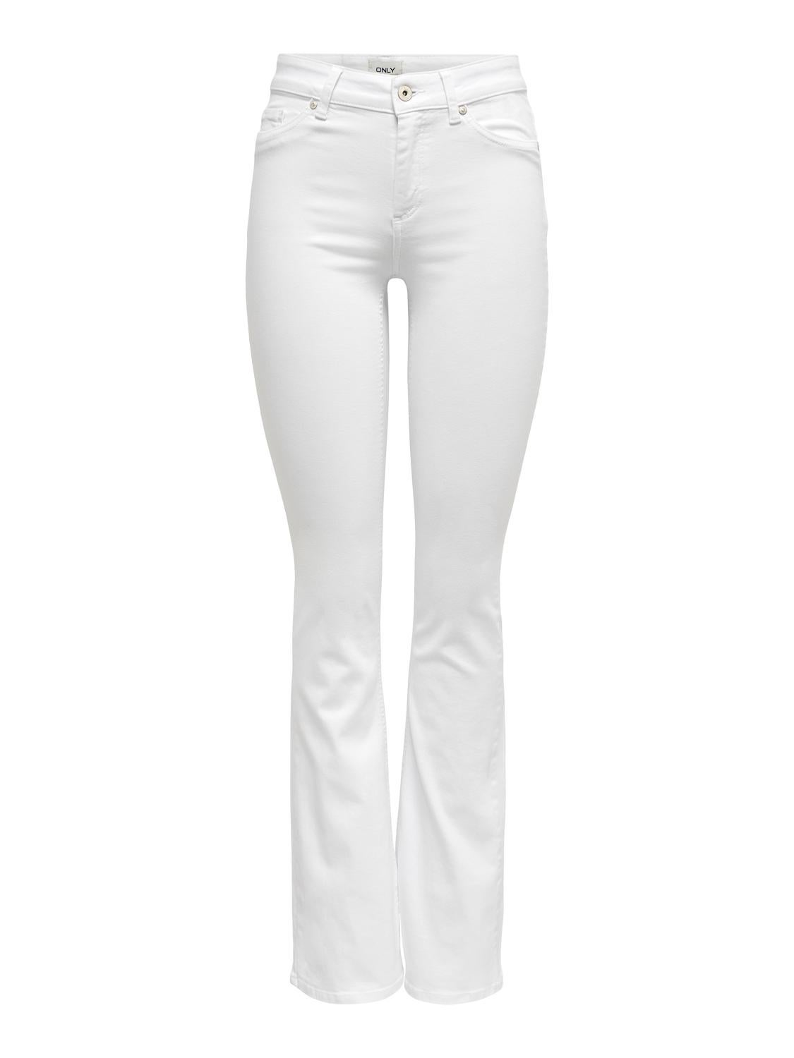 ONLBLUSH Mittlere Taille Ausgestellt Jeans White