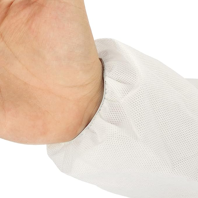(OneSize) Einweg Overall Schutzanzug Maleranzug Schutzkleidung mit Kapuze   Reissverschluss - Weiss