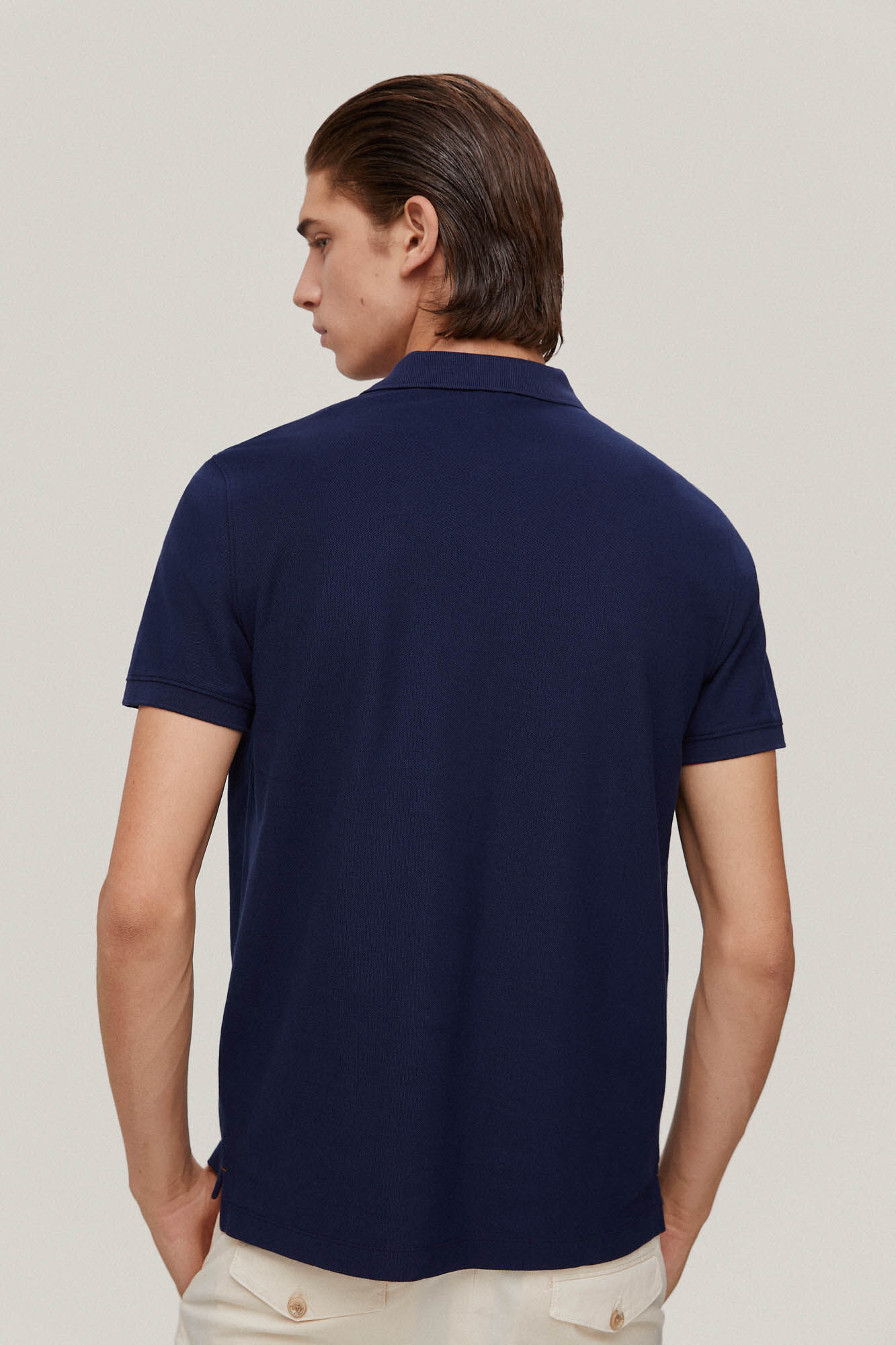 Camisa polo com logotipo - Azul
