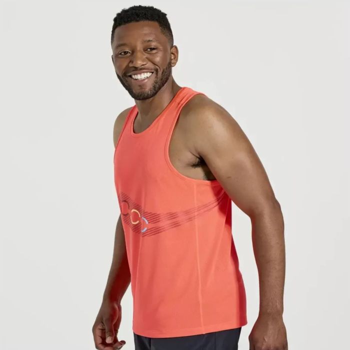 Saucony Herre Singletter Stopwatch Singlet Orange