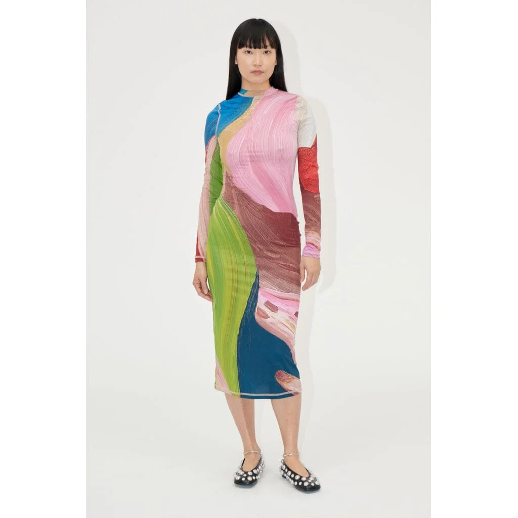 Stine Goya Pullover Long Sleeve Midi Dress, 2244 Stocking Jersey hands