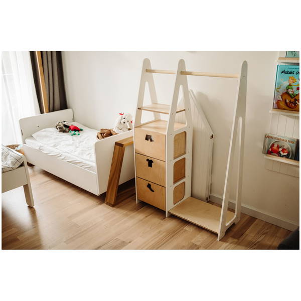 Duck WoodworksDuck Woodworks   Kindergarderobe Schubladen mit Kleiderform Griffen white