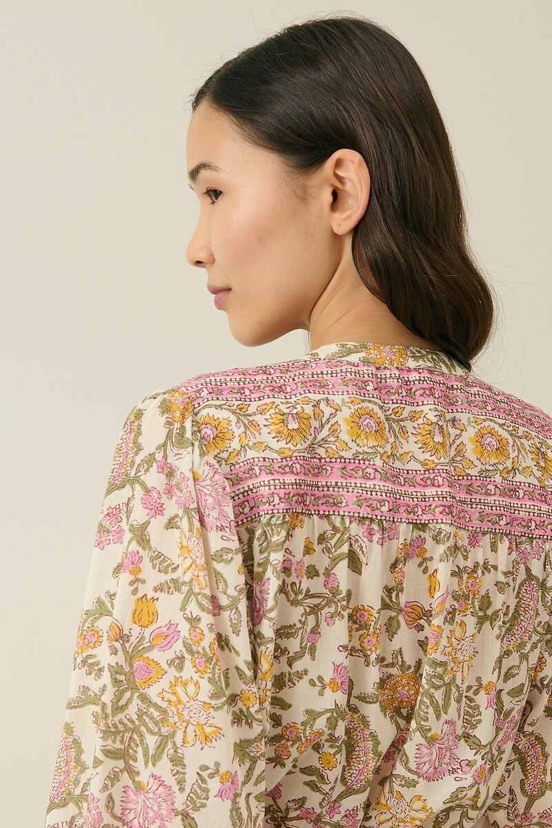 LOUISE MISHA<br>Blusa estampada com gola redonda e mangas compridas JEANNE