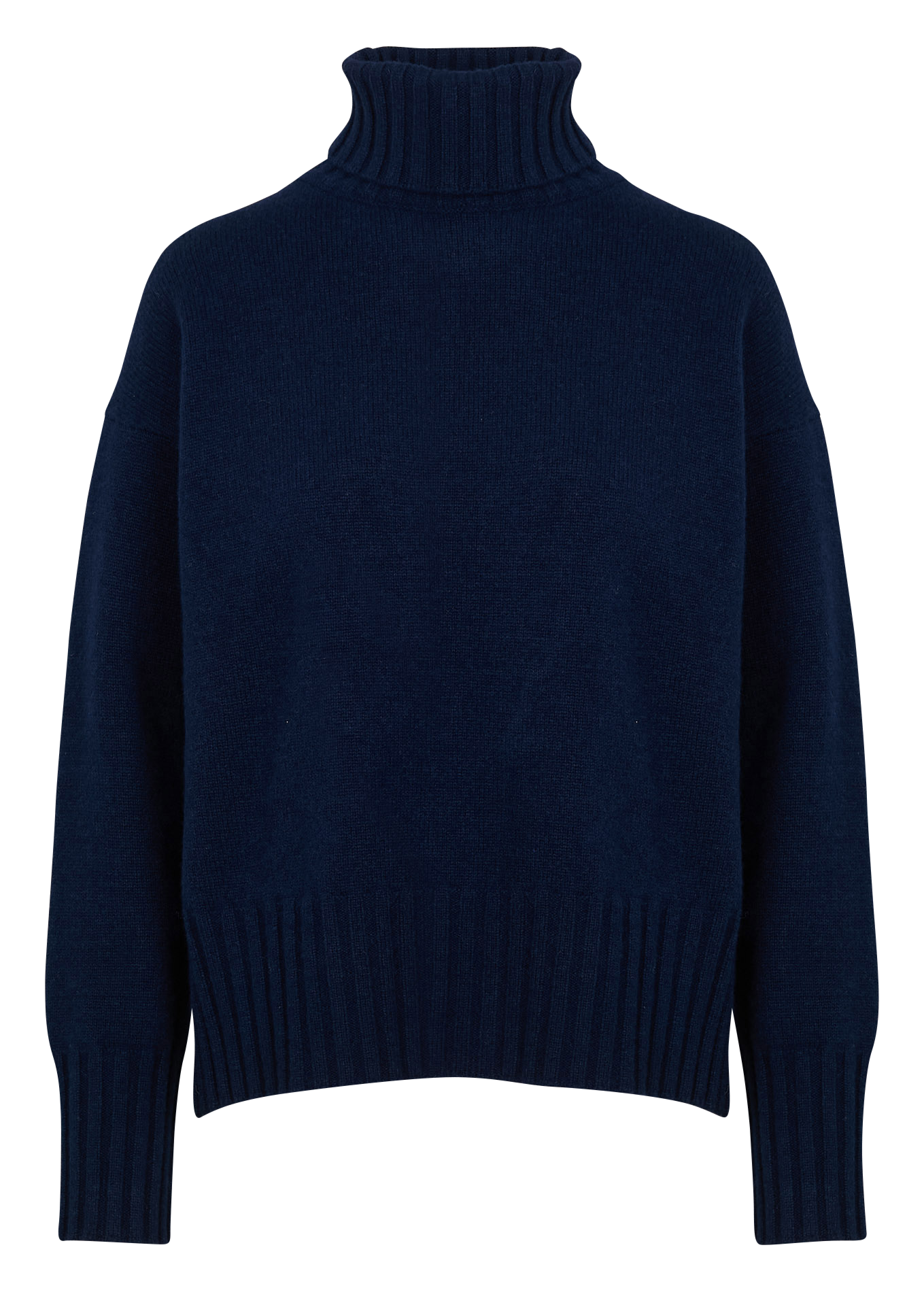 CELINA - Pull droit col roulé en laine mélangée | Bleu