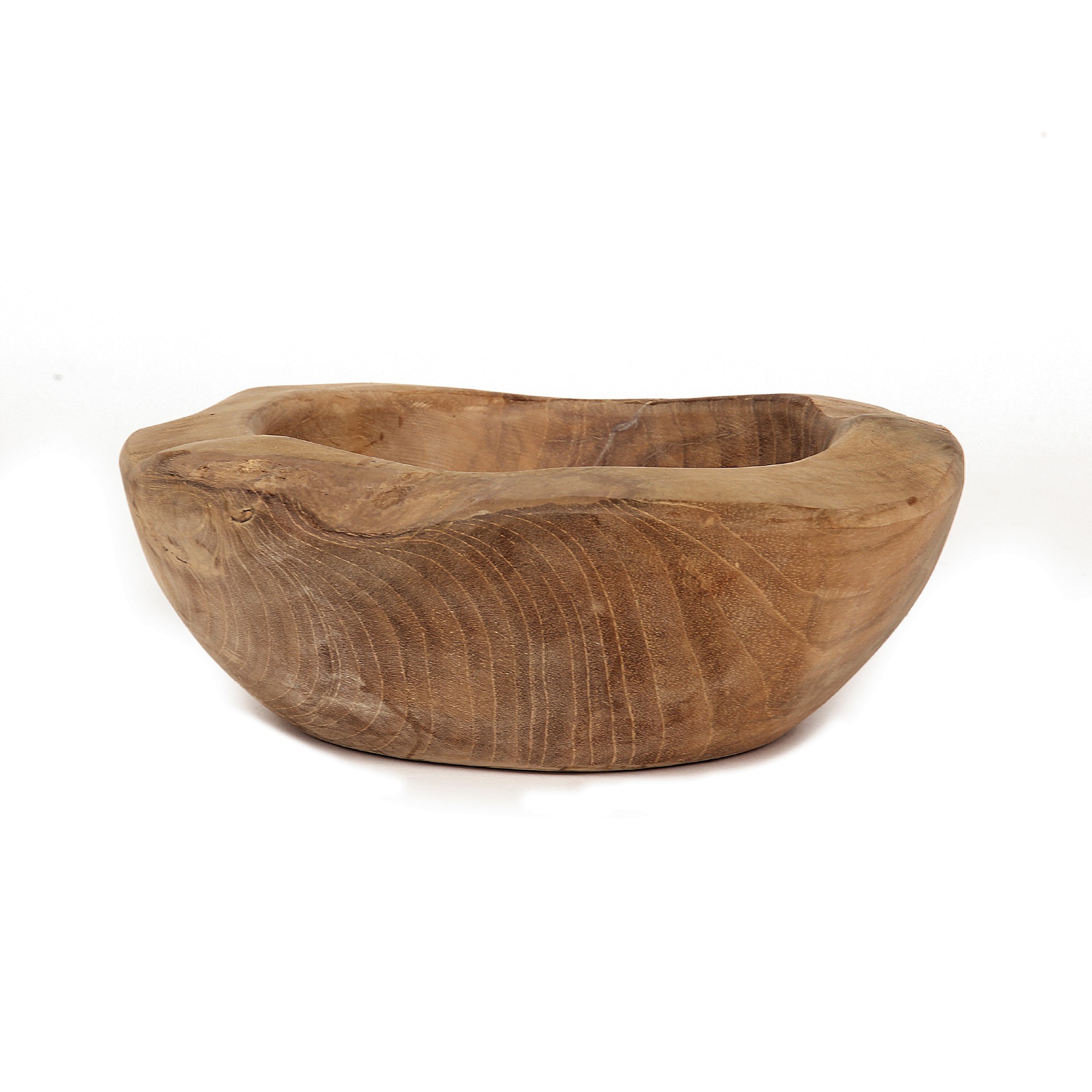 Holzschale aus Restholz, Teak, Ø min. 20 cm, H ca. 5 cm von fischer's lagerhaus