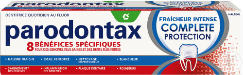 Parodontax Complete Protection Fraîcheur Intense Dentifrice Quotidien Au Fluor Dentifrice Tube 75ml