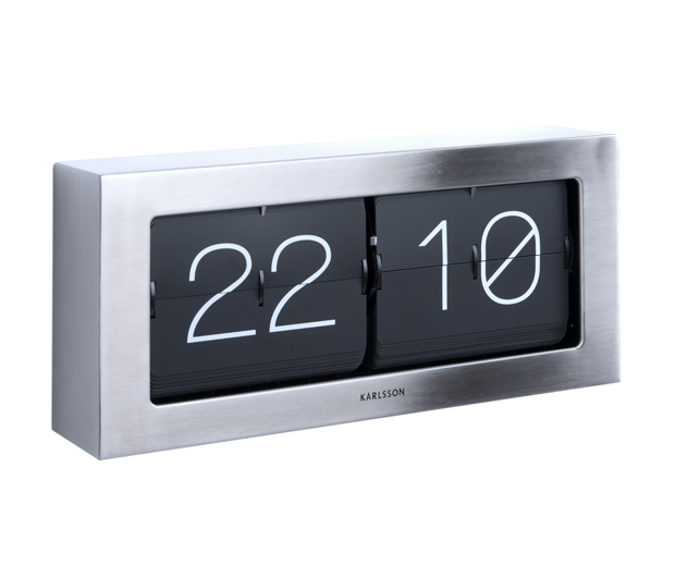 Wall / Table clock Boxed Flip XL brushed steel