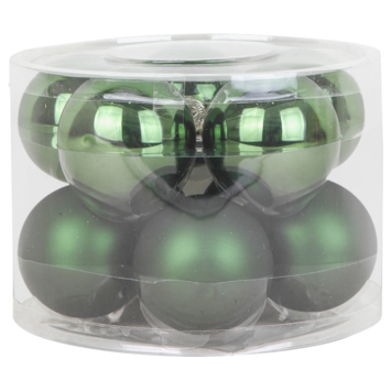 Christmas Goods kerstballen mix glas 10 stuks dennengroen Ø 16 cm
