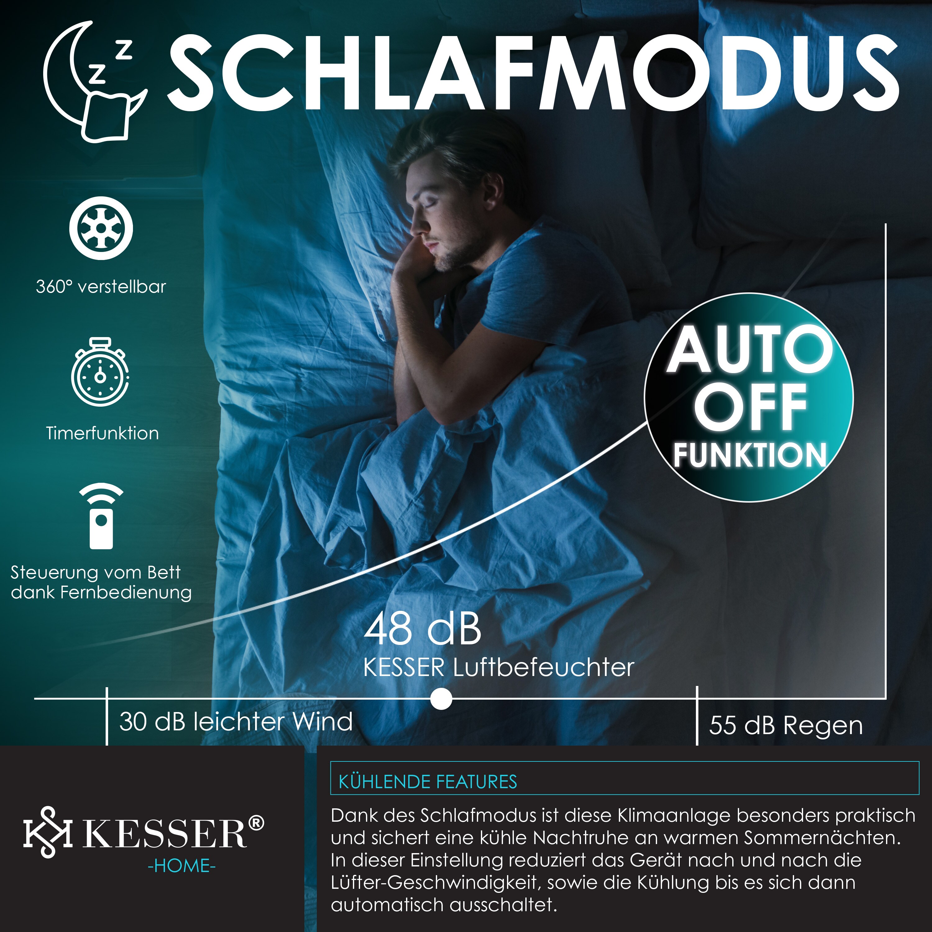 KESSER® Stand-Ventilator Frosty mit Wasser Ultraschall-Sprühnebel Wasserkühlung , inkl. Fernbedienung Timer-Funktion , Luftbefeuchter Leise ,Nebelfunktion , Raumbefeuchter , Standventilator