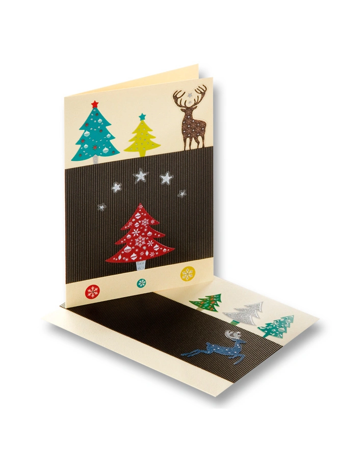 Glitzer-Sticker WEIHNACHTEN 5-teilig in bunt