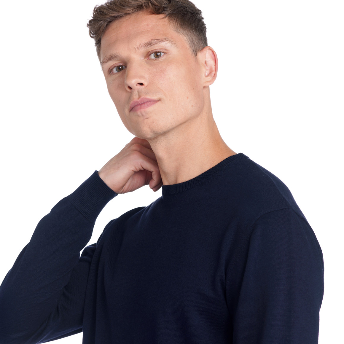 VanVaan Herren Feinstrickpullover mit Rundhals dunkelblau