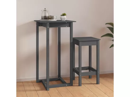 Table de bar Gris 60x60x110 cm Bois massif de pin
