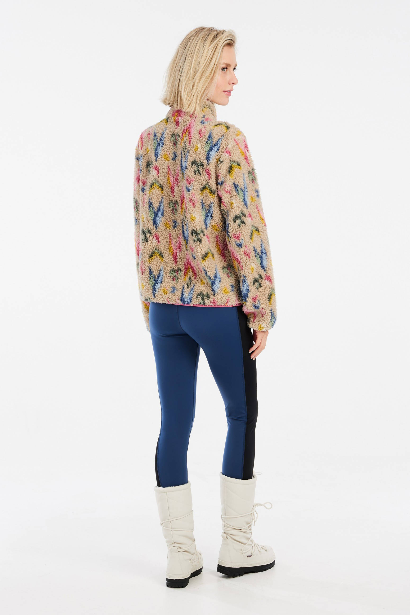 Protest teddy fleece vest beige/multi