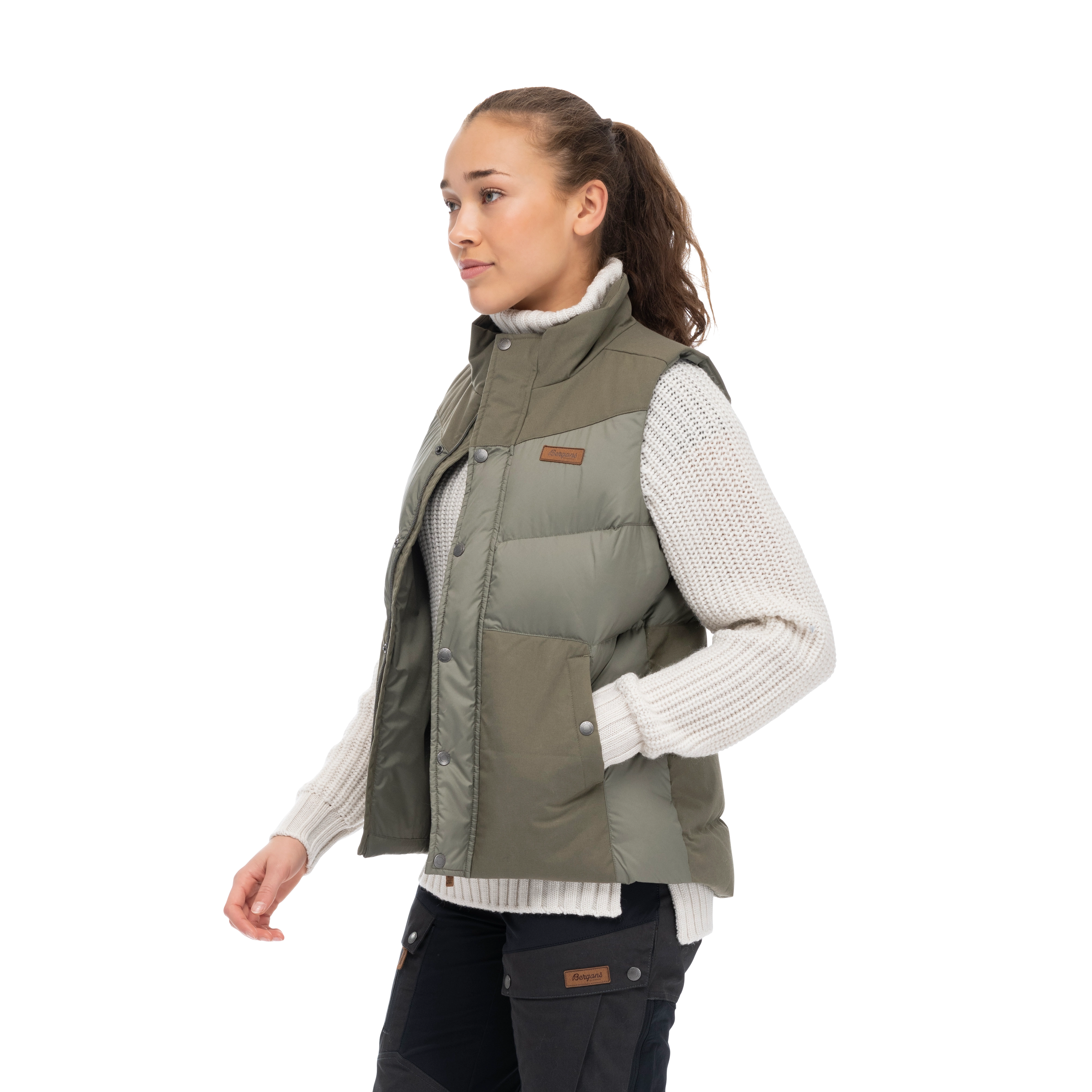 Nordmarka Outdoor Down Vest Women Green Mud