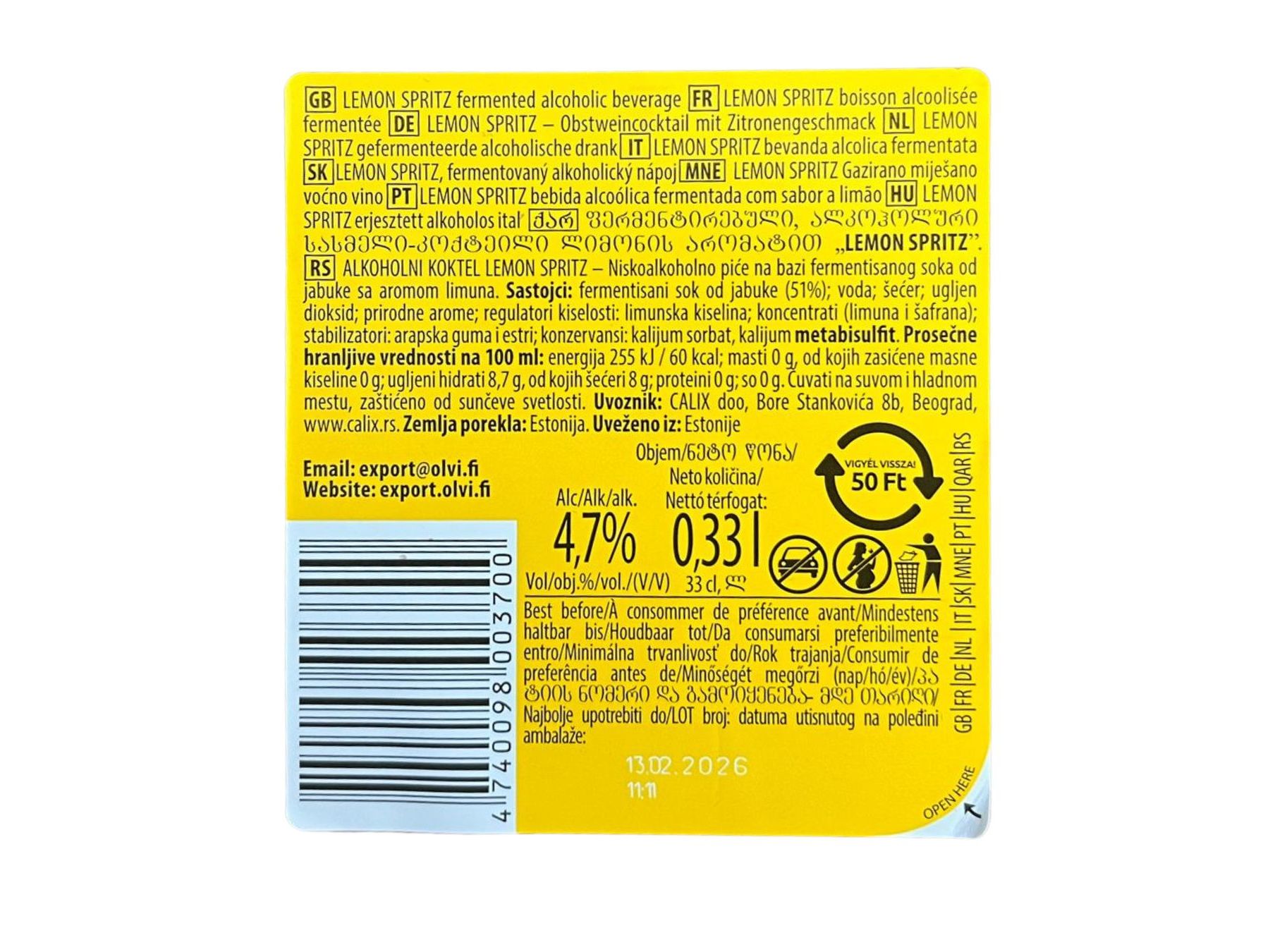 COCKTAIL LE COQ LEMON SPRITZ 0.33L