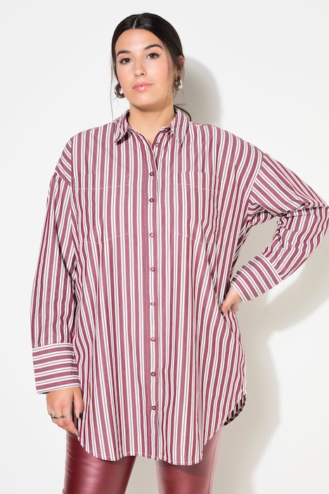 Hemdbluse, oversized, Streifen