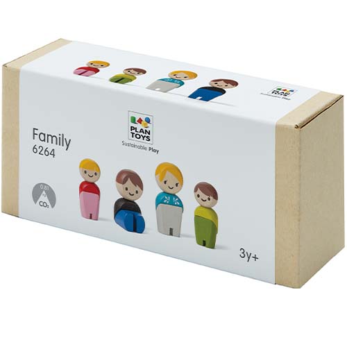 Plan toys poppenhuispoppen witte familie 4 st - 6 cm