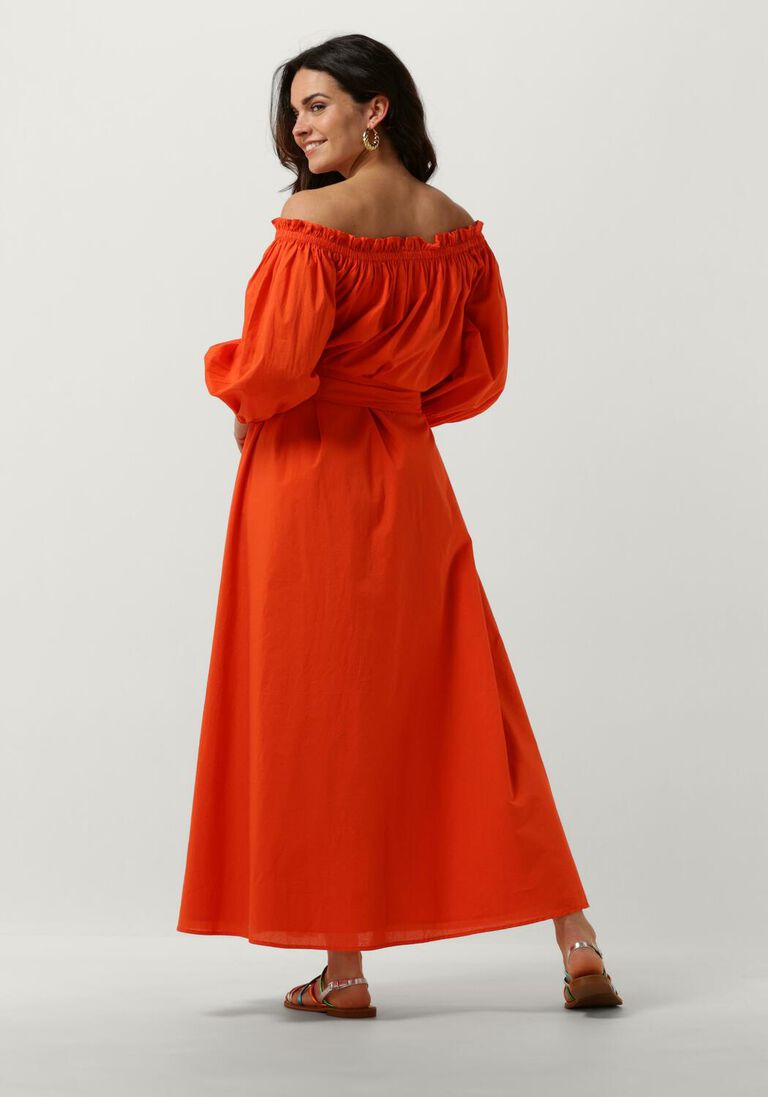 NOTRE-V oranje notre-v maxi jurk nv-danya off shoulder dress