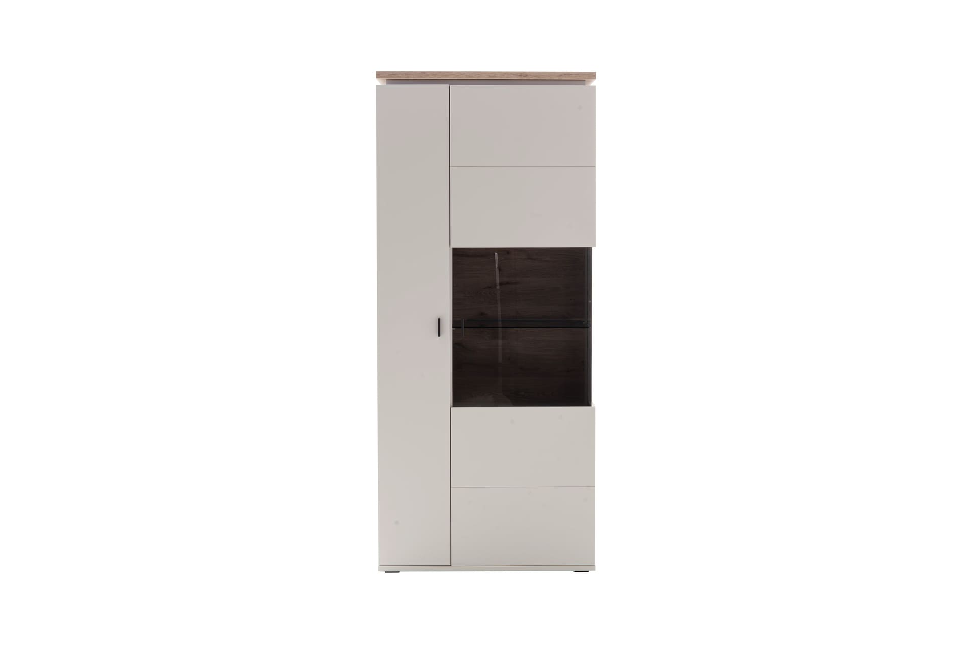 CASAVANTI Vitrine AMANTEA 90x207 cm Weiß / Viking Oak