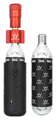 Gonfleur CO2 Peaty's Holeshot Road/Gravel Kit Rouge   2 Cartouches de CO2 (16g)