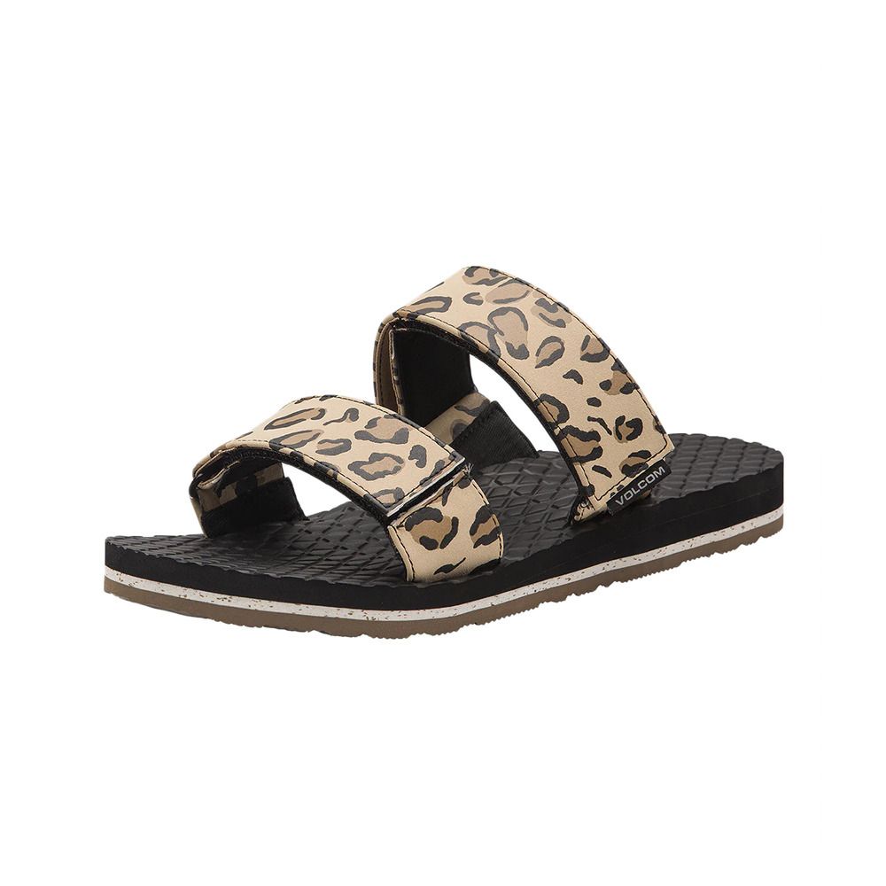 Volcom ECO RECLINER SLIDE - Sandales Femme leopard
