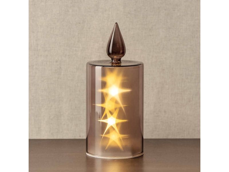 Leonardo Kerze Silenzio LED, 24 cm, Grau LED-Weihnachtskerze