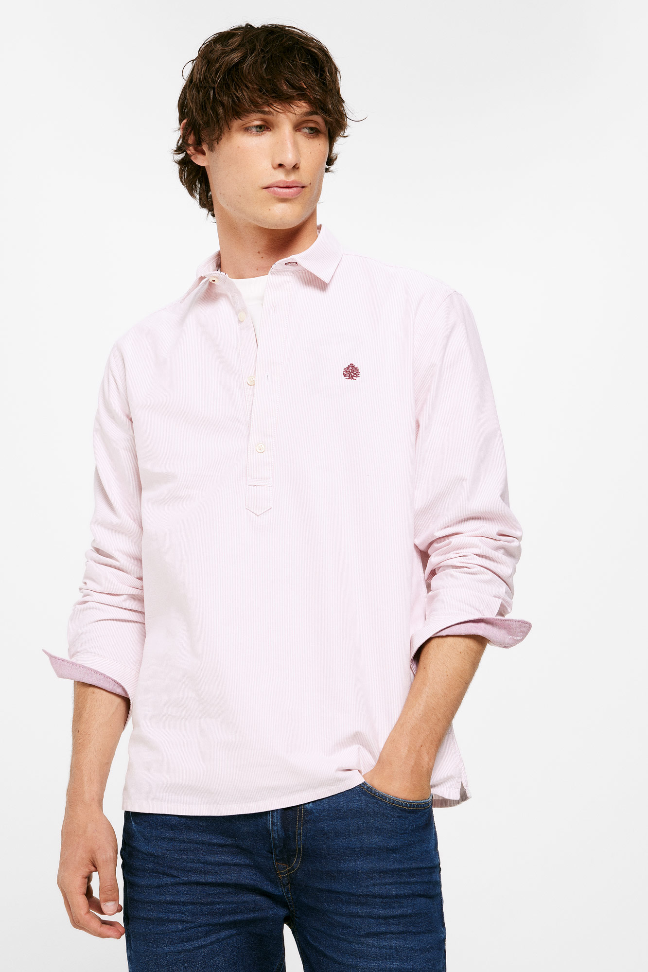 camisa polo oxford listrada