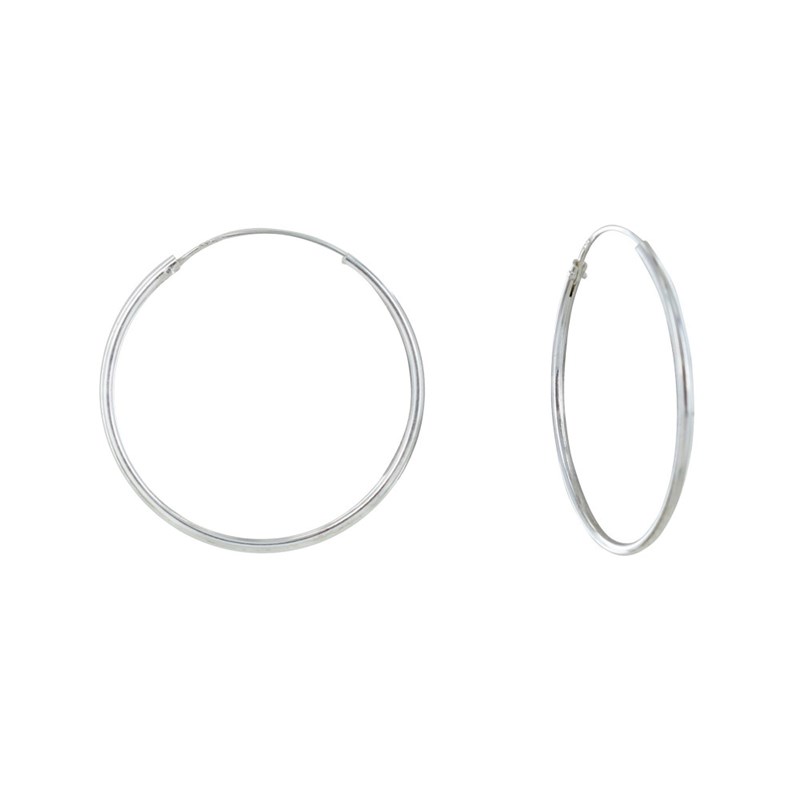 Boucles d'Oreilles Argent Très Fines Créoles 2cm