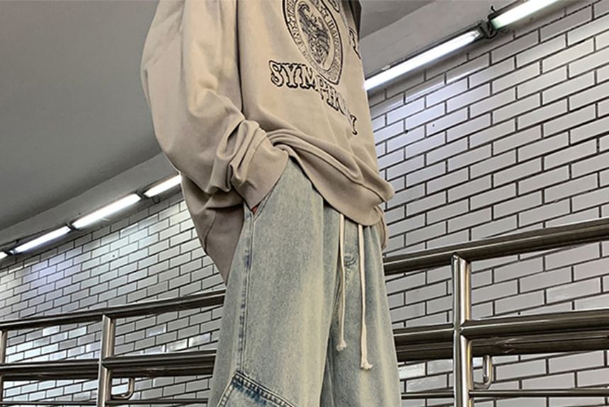YERGO - Cargojeans met hoge taille en wijde pijpen