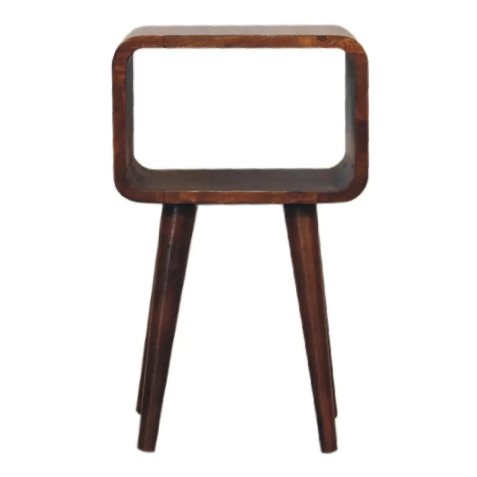 Artisan Furniture Solid hout Kastanje Gebogen Open Nachtkastje