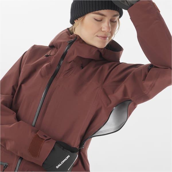 Veste de ski SALOMON ABSOLUTE 3L JKT W RUM RAISIN
