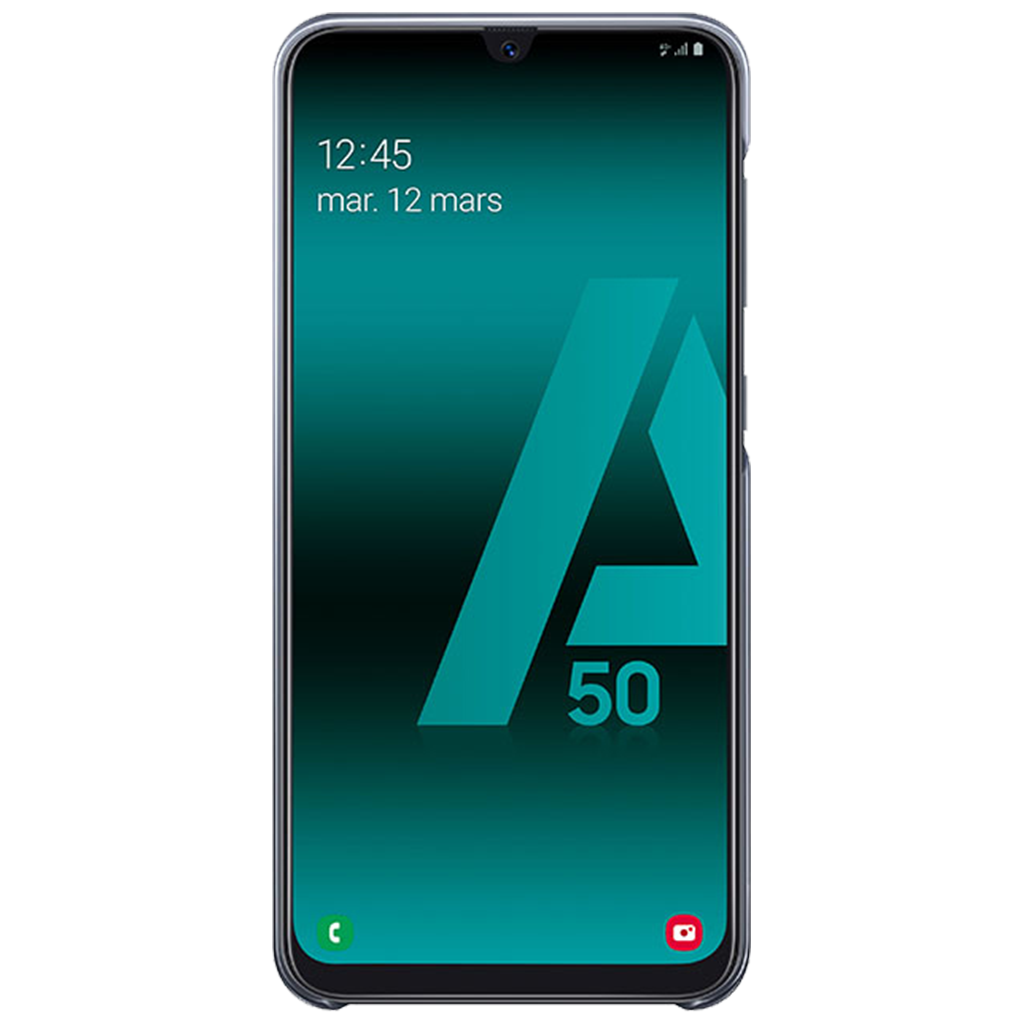 Coque rigide noire et transparente Evolution Samsung pour Galaxy A50 A505