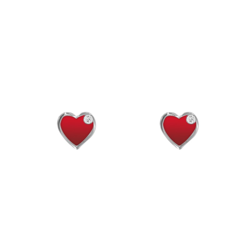 Boucles d'oreilles enfant Coeur en argent 925