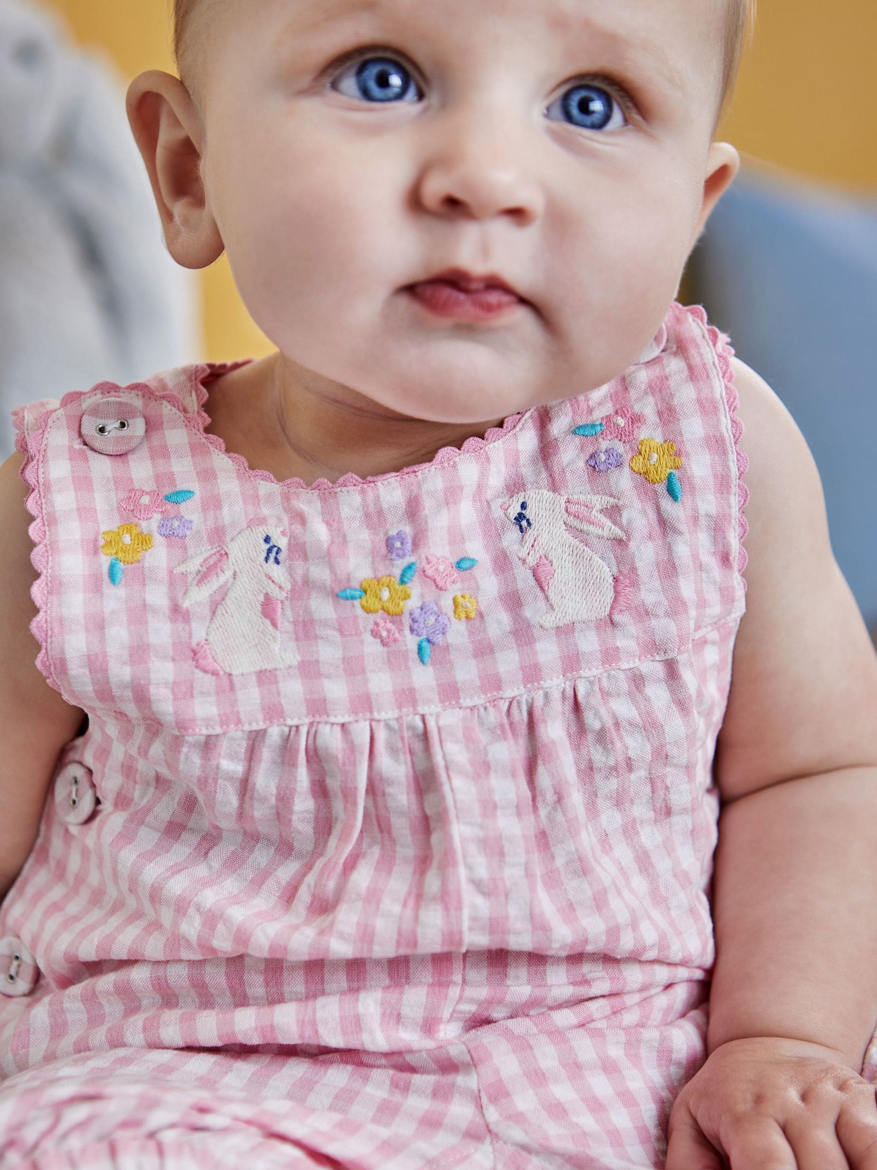 JoJo Maman Bébé gingham tuinbroek met applicatie