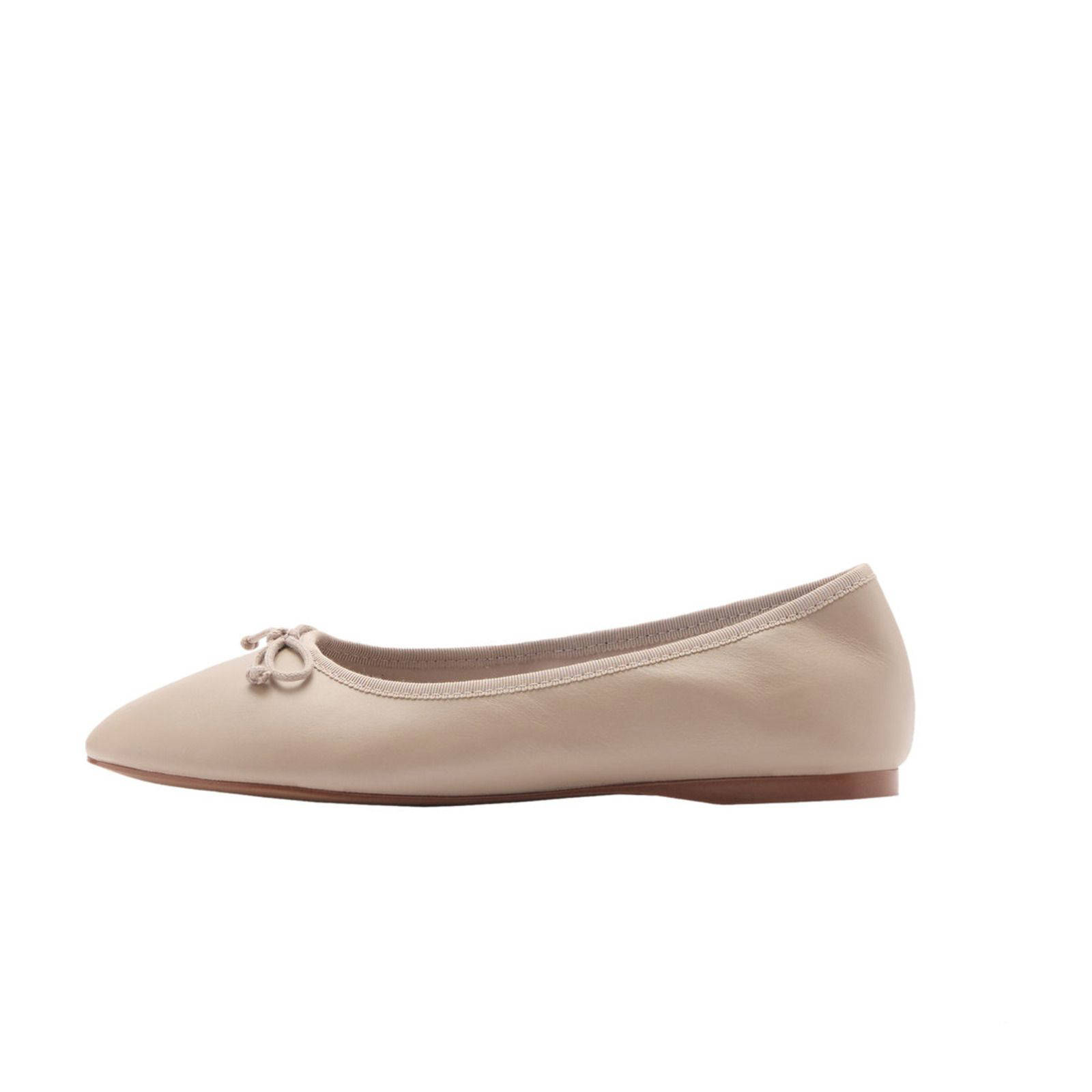Mango leren ballerina's lichtroze