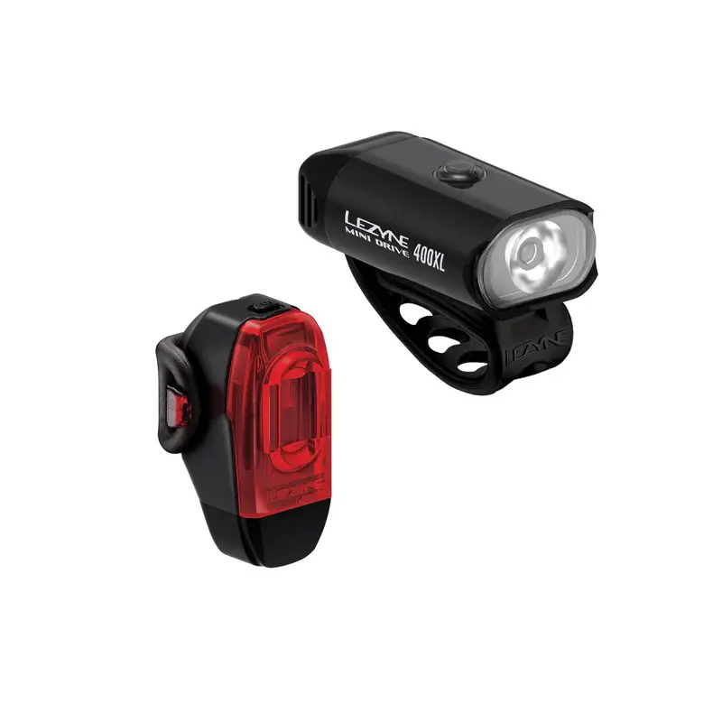 Lezyne Mini Drive 400XL/KTV Drive+ Verlichtingsset Zwart