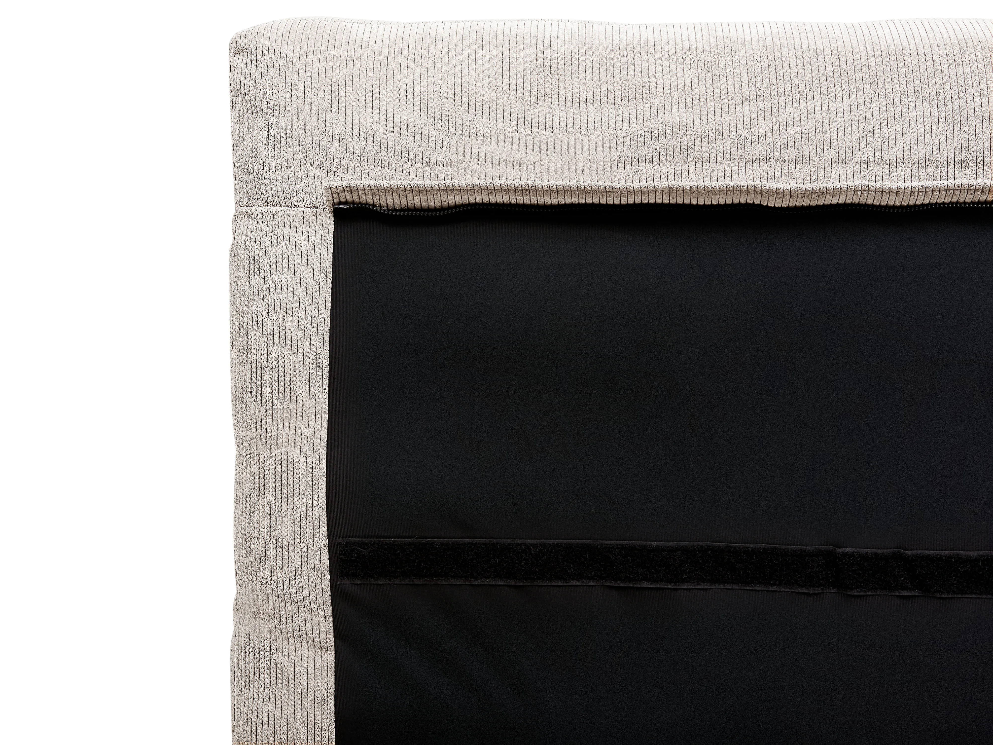 Bed Corduroy MELLE 180 x 200 cm Lichtbeige