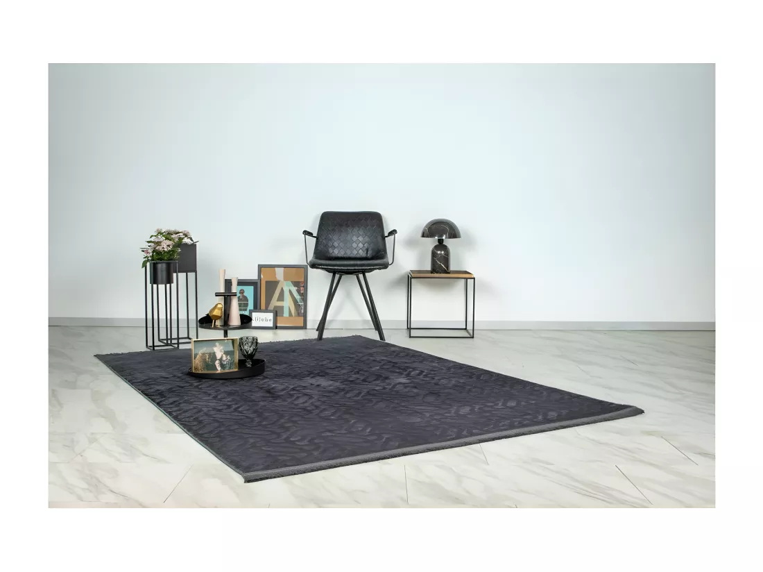 Tapis 280x80cm, design D012A coloris graphite - Confort et élégance pour votre intérieur