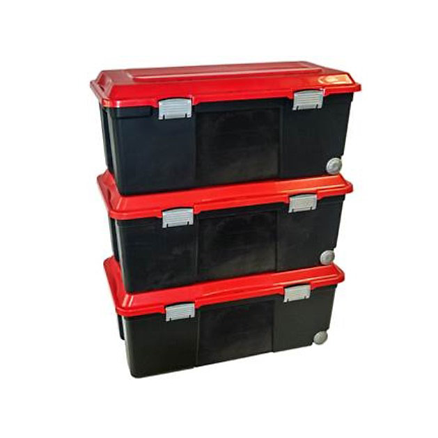 Lot de 3 Campers bricolage noir et rouge 75 L