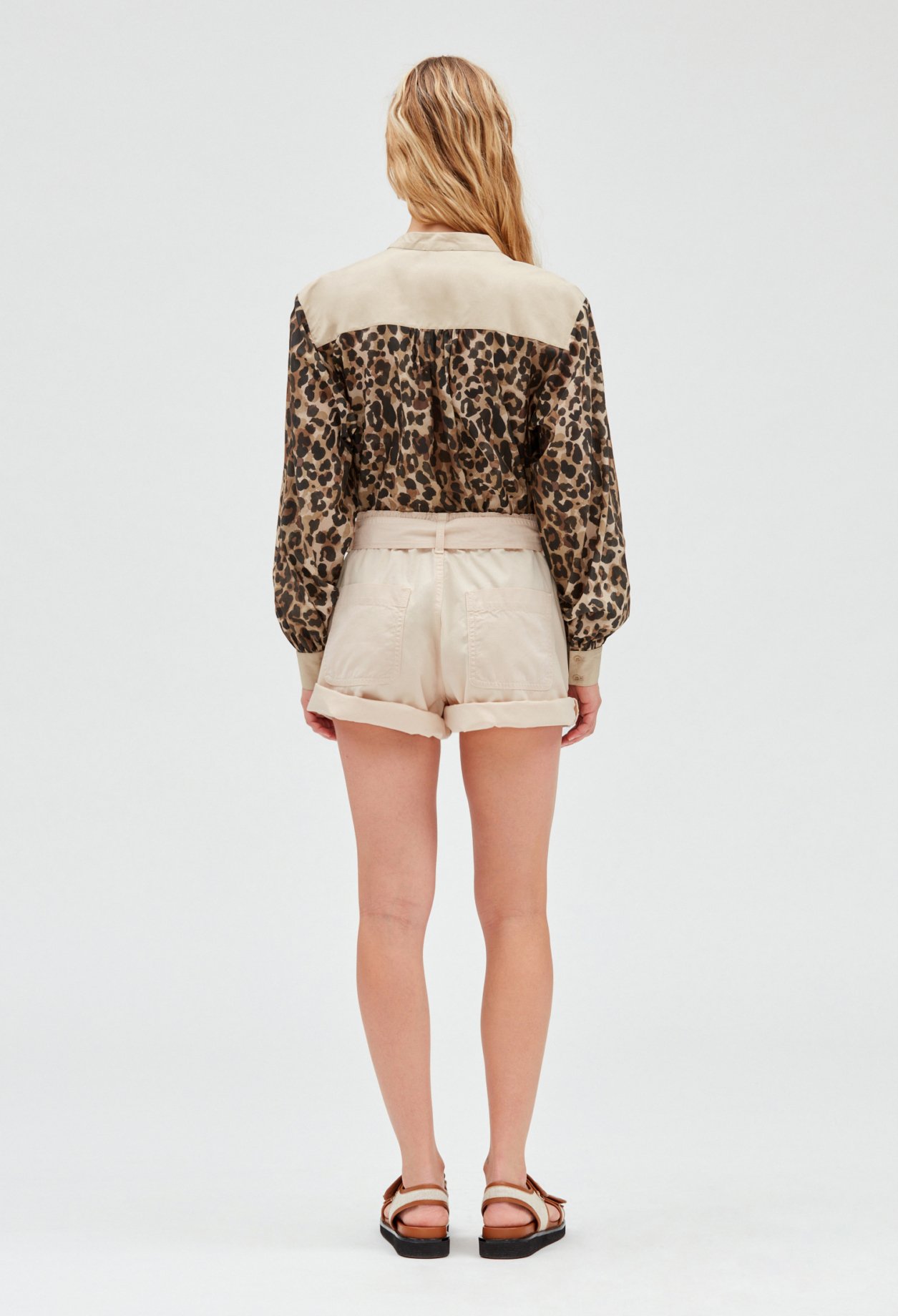 Short coton beige