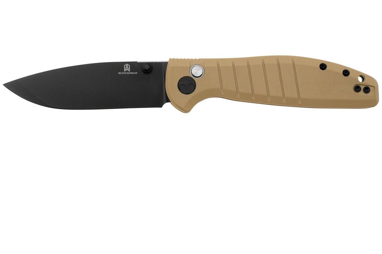 Bestechman Goodboy BMK04E Black PVD Khaki G10, zakmes