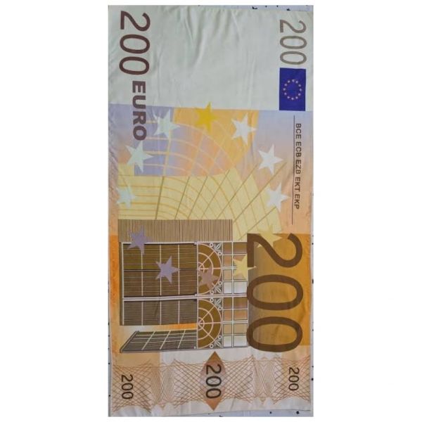 Casa de Praia Toalha de Praia Microfibra Nota 200 Euros 140 x 75 cm