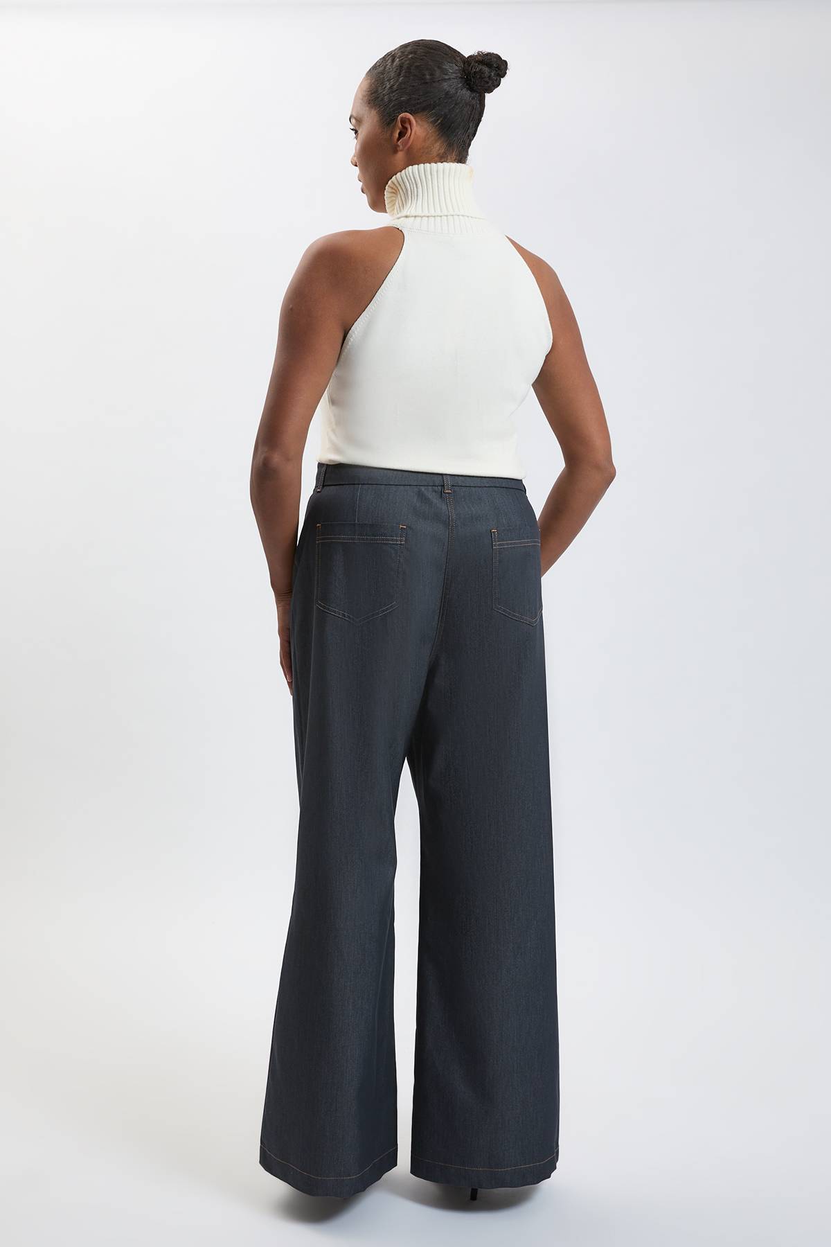 KarenMillen Pantalon Droit En Denim Tailleur Grande Taille