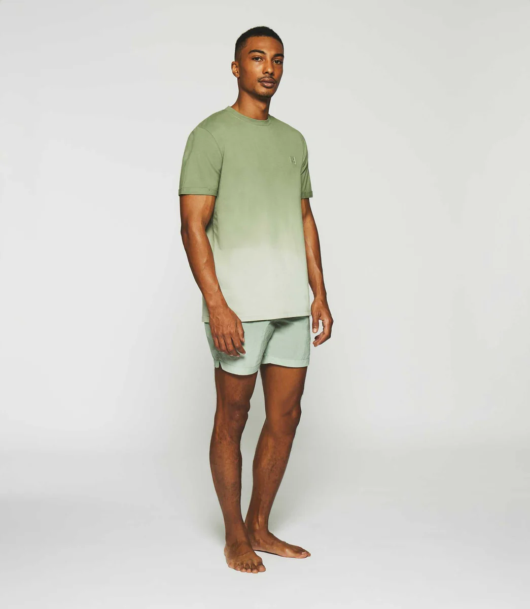 T-shirt à manches courtes dégradé dip dye kaki GUYTO